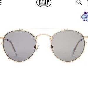 CRAP Sunglasses Brushed Gold & Crystal / Polarized Grey